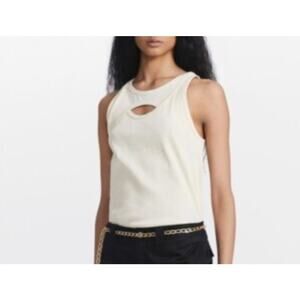 Dion Lee Interlock Muscle Tank Top Butter Architectural Edge 100% Cotton - M/6